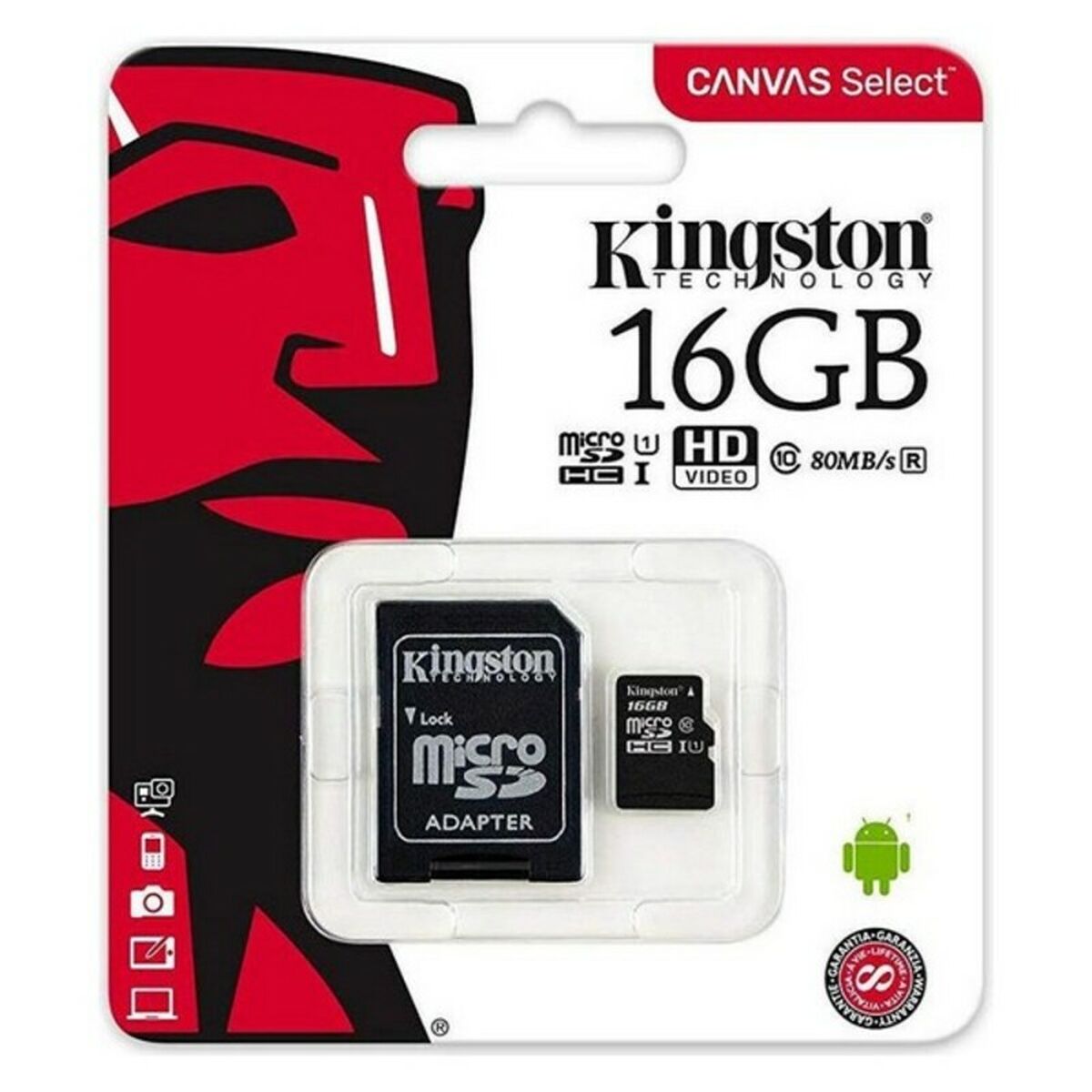 Mikro-SD Minnekort med Adapter Kingston SDCS2 100 MB/s exFAT